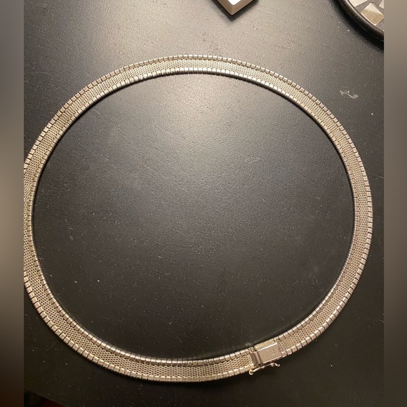 Sterling Silver Herringbone Greek Key Necklace - Picture 4 of 9